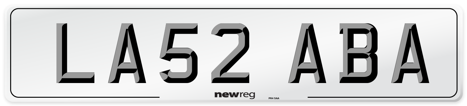 LA52 ABA Number Plate from New Reg